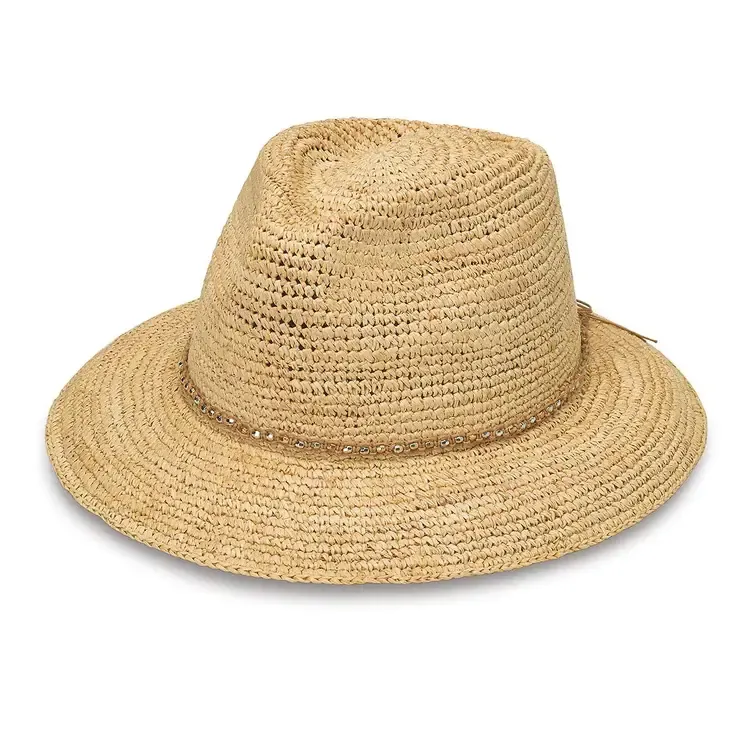 Malibu Fedora Style Raffia Hat, Color: Natural
