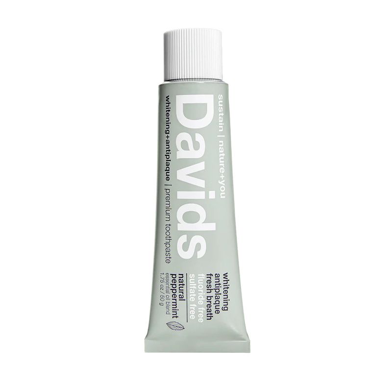 Davids travel size premium toothpaste / peppermint / 1.75 oz