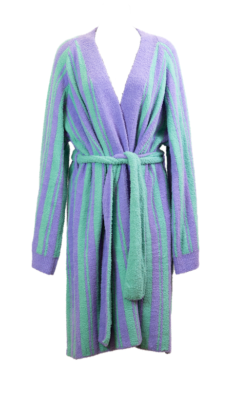 Striped Robe Teal/Purple