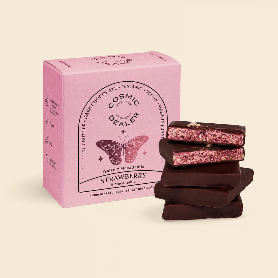 Gift Box of 4 Nut Butter Chocolates - Strawberry &amp; Macadamia