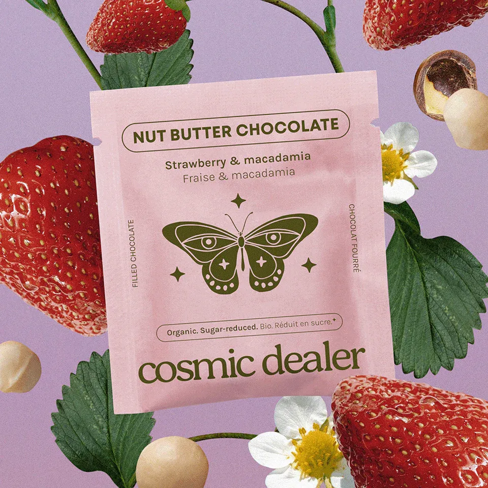 Gift Box of 4 Nut Butter Chocolates - Strawberry &amp; Macadamia