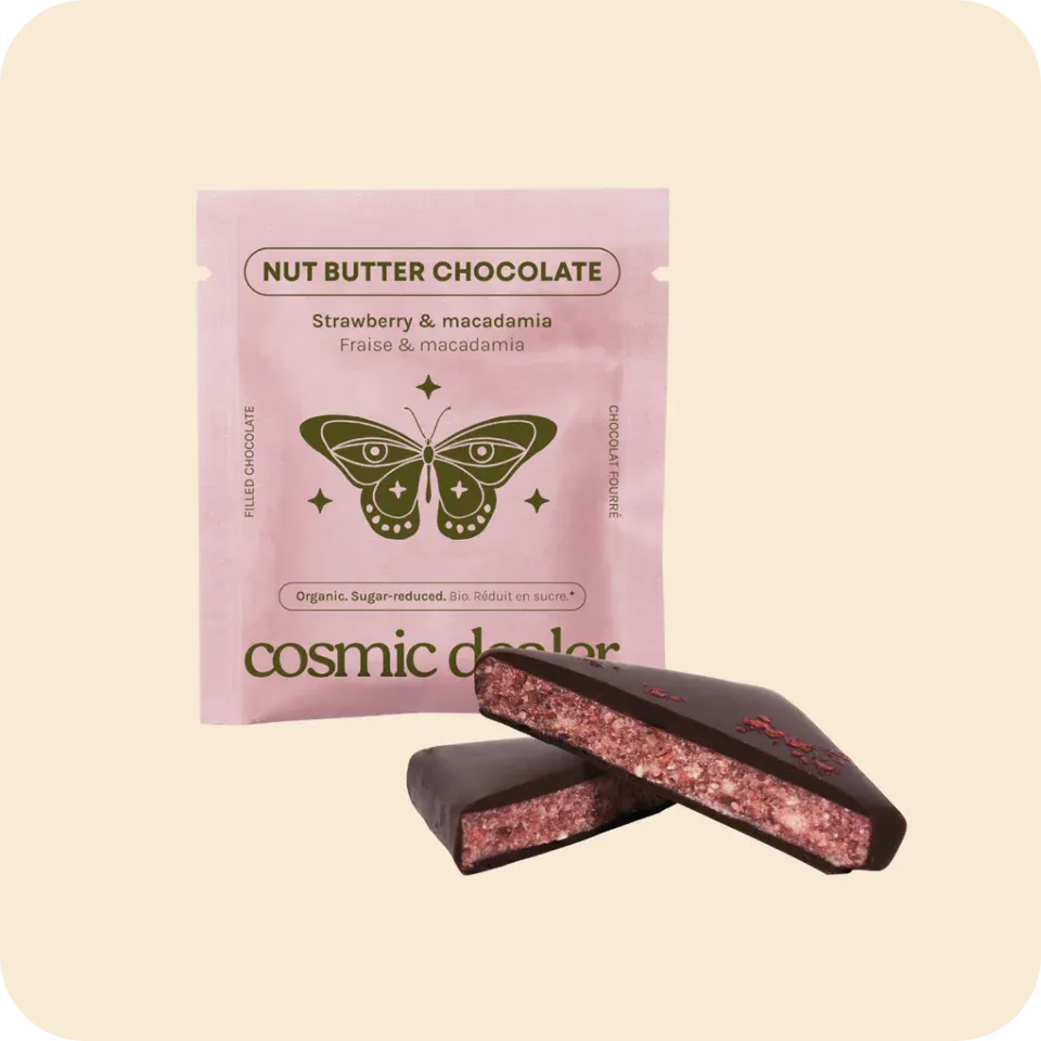 Gift Box of 4 Nut Butter Chocolates - Strawberry &amp; Macadamia