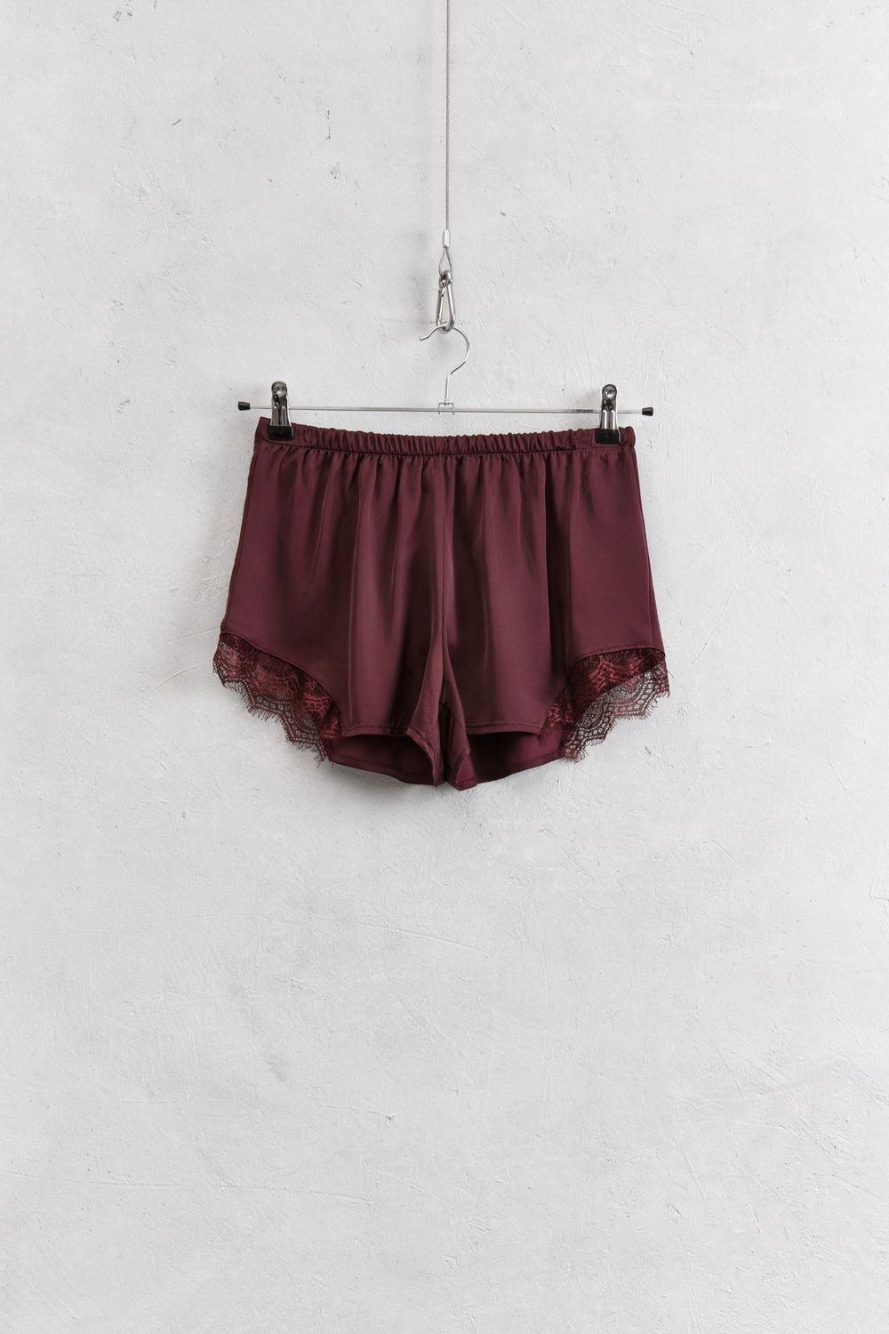 Lace Shorts, Color: Bordeaux, Size: S/M