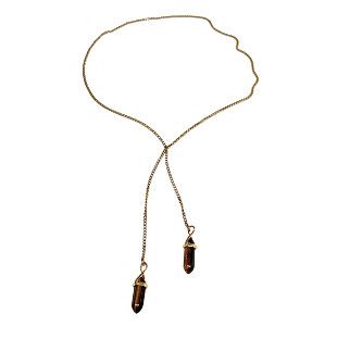 Tiger's Eye Drop Pendant Necklace