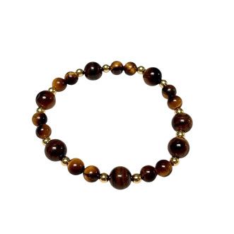 Tiger's Eye Brass Beaded Bracelet