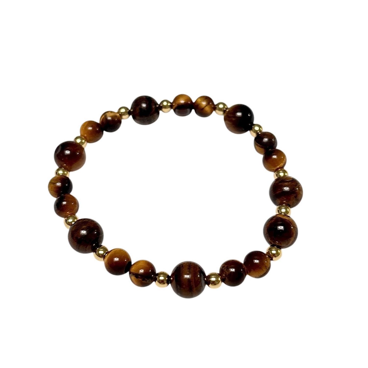 Tiger's Eye Brass Beaded Bracelet
