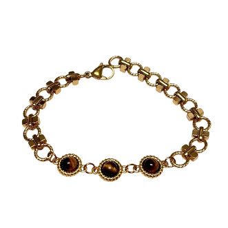 Tiger's Eye Link Chain Bracelet