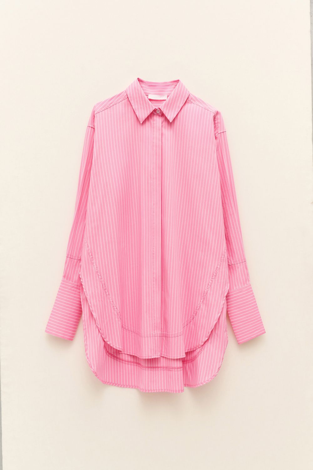 Oversized Striped Shirt, Color: Pink