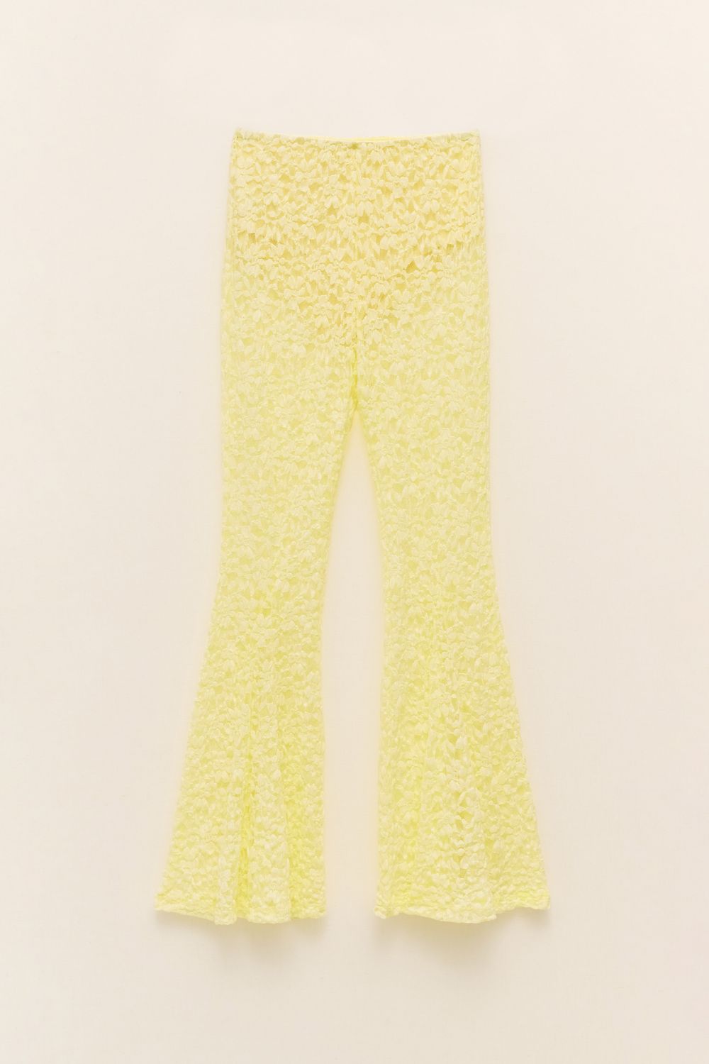 Lace Flare Pant, Color: Yellow, Size: S/M