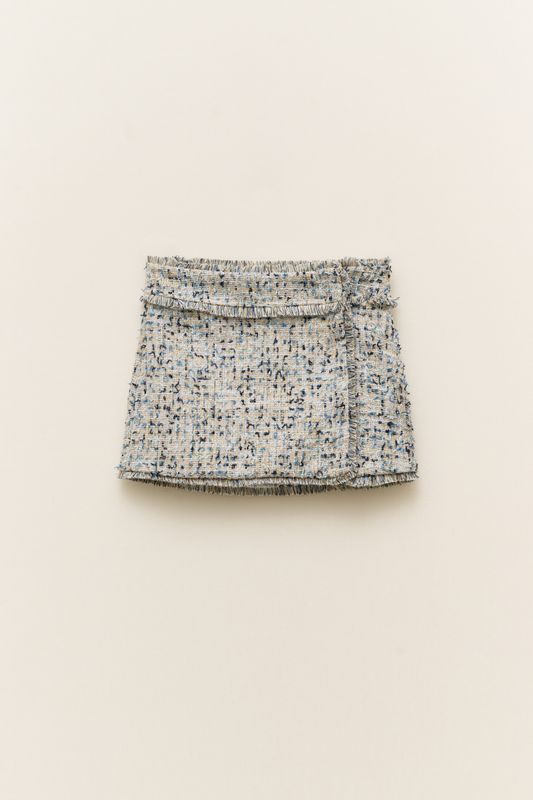 Bouclé Mini Skirt - Blue
