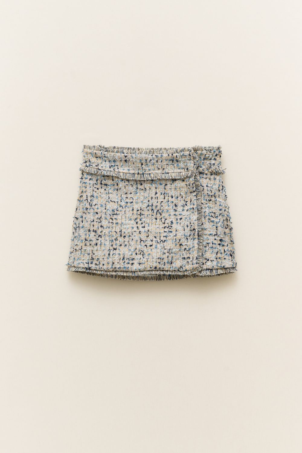 Bouclé Mini Skirt - Blue Bouclé Mini Skirt - Blue, Size: S