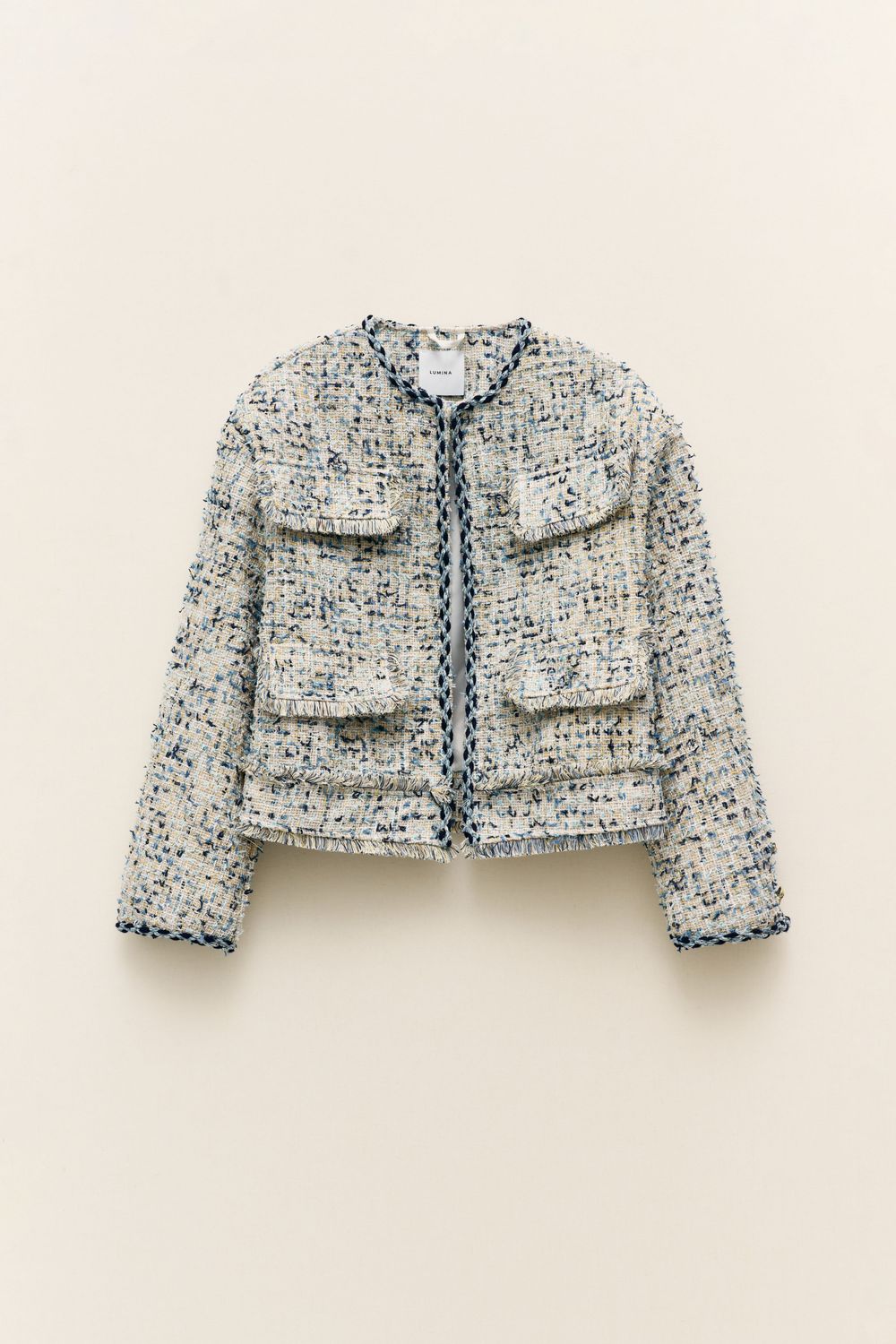 Bouclé Short Jacket - Blue Bouclé Short Jacket - Blue
