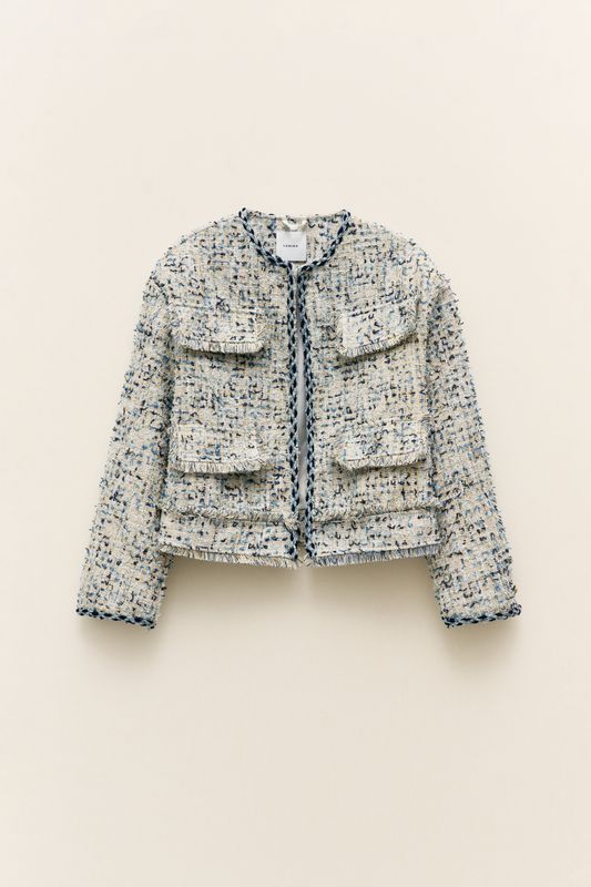 Bouclé Short Jacket - Blue