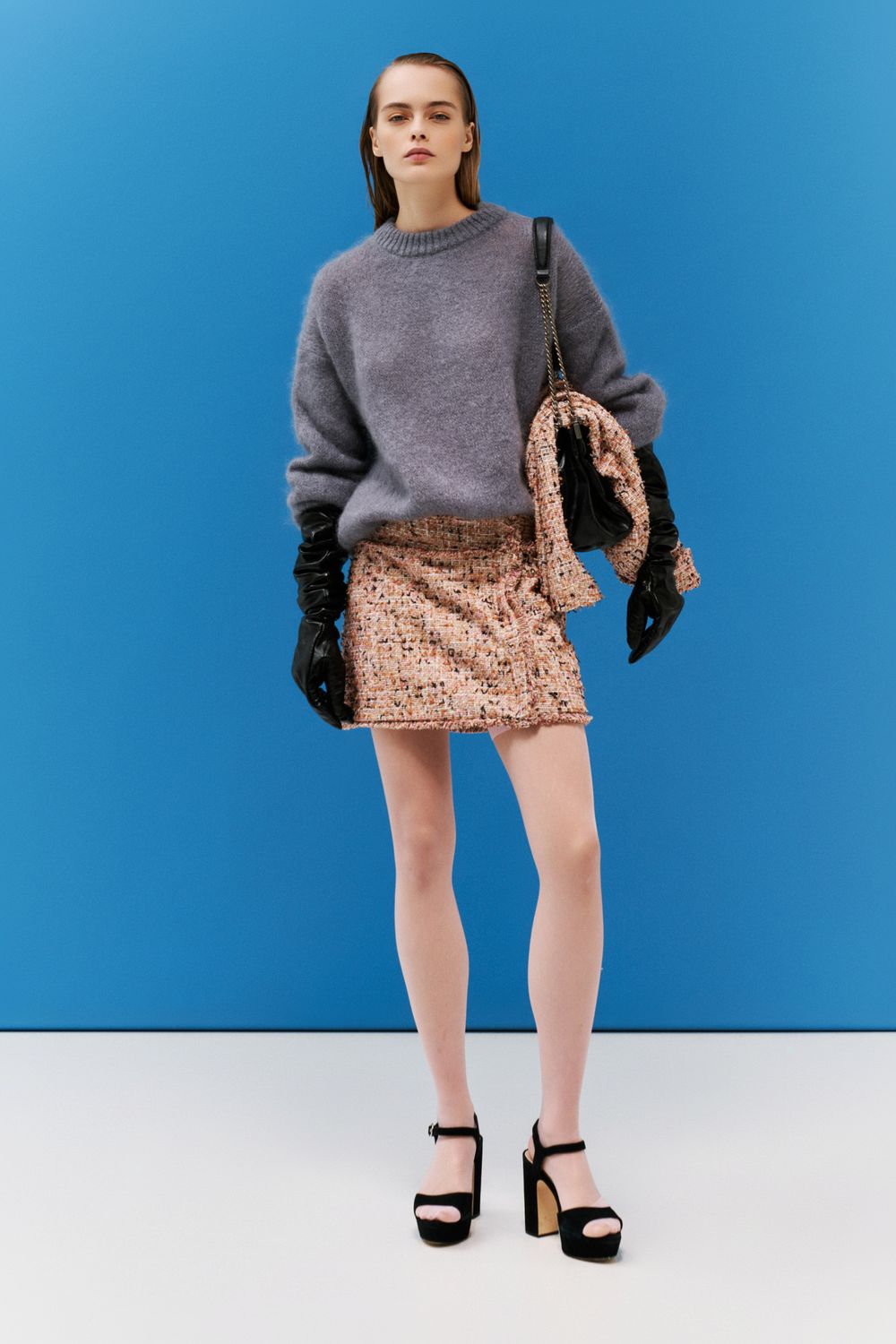 Bouclé Mini Skirt - Pink Bouclé Mini Skirt - Pink