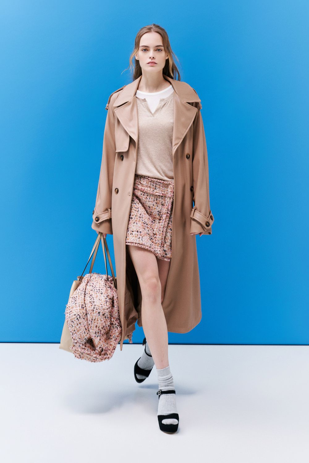 Bouclé Mini Skirt - Pink Bouclé Mini Skirt - Pink