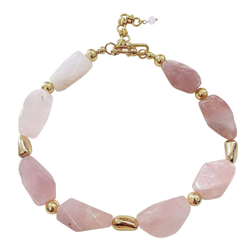 Large Stone Rose Quartz Necklace