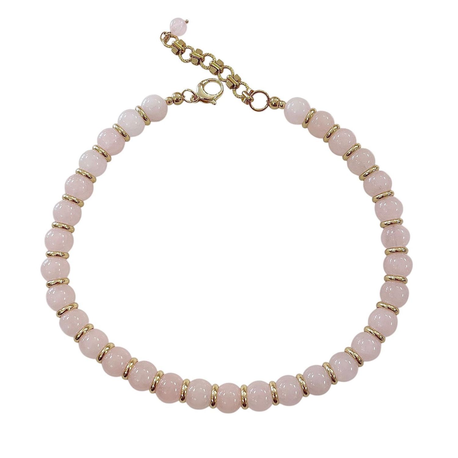 Large Rose Quartz Beaded Necklace