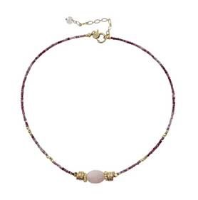 Pink Tourmaline Beaded Necklace