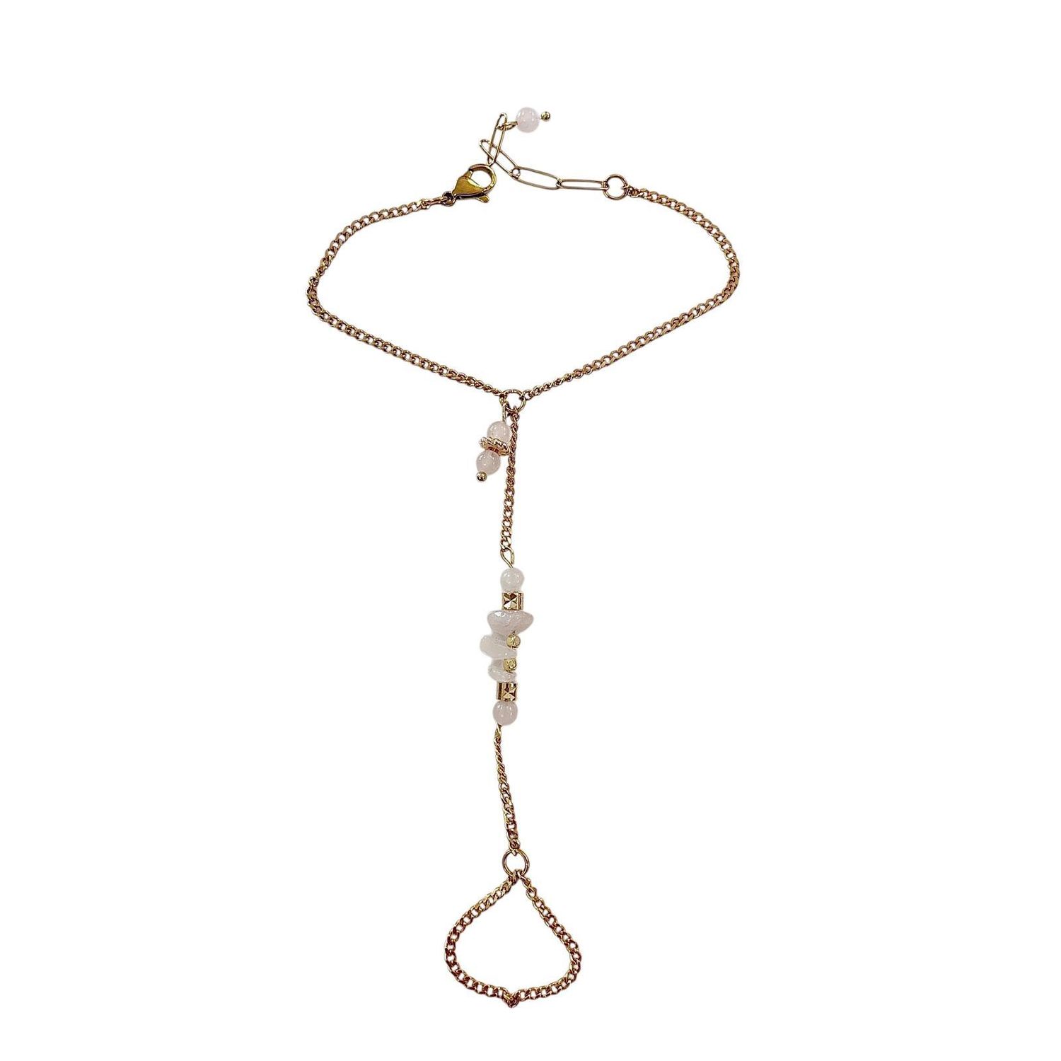 Rose Quartz Beaded Hand Chain