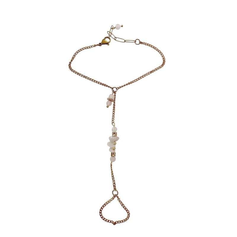 Rose Quartz Beaded Hand Chain