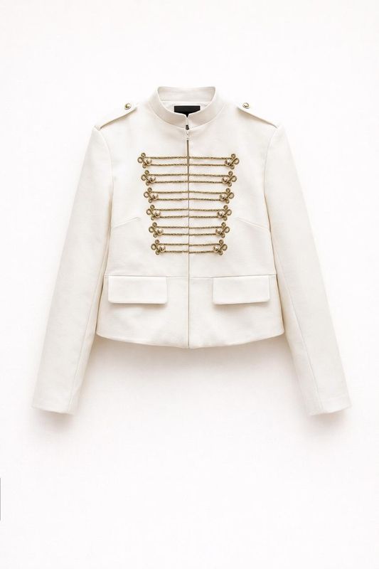 White Cropped Jacket