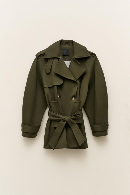 Short Trench Jacket - Military Green