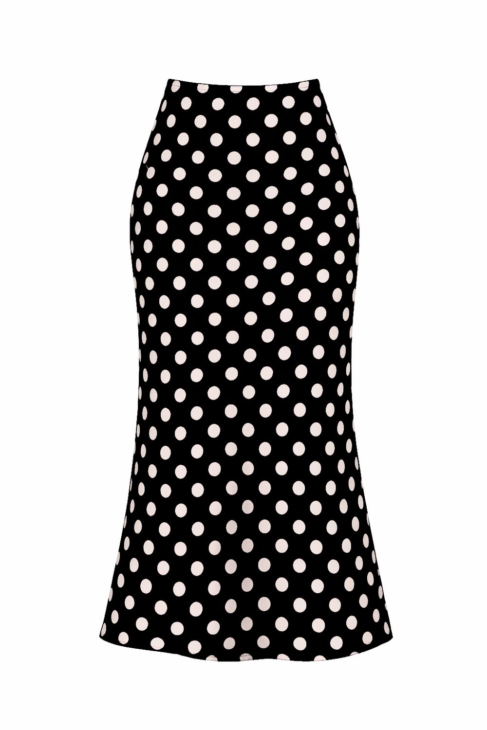 Viscose Printed Midi Skirt - Polka Dot
