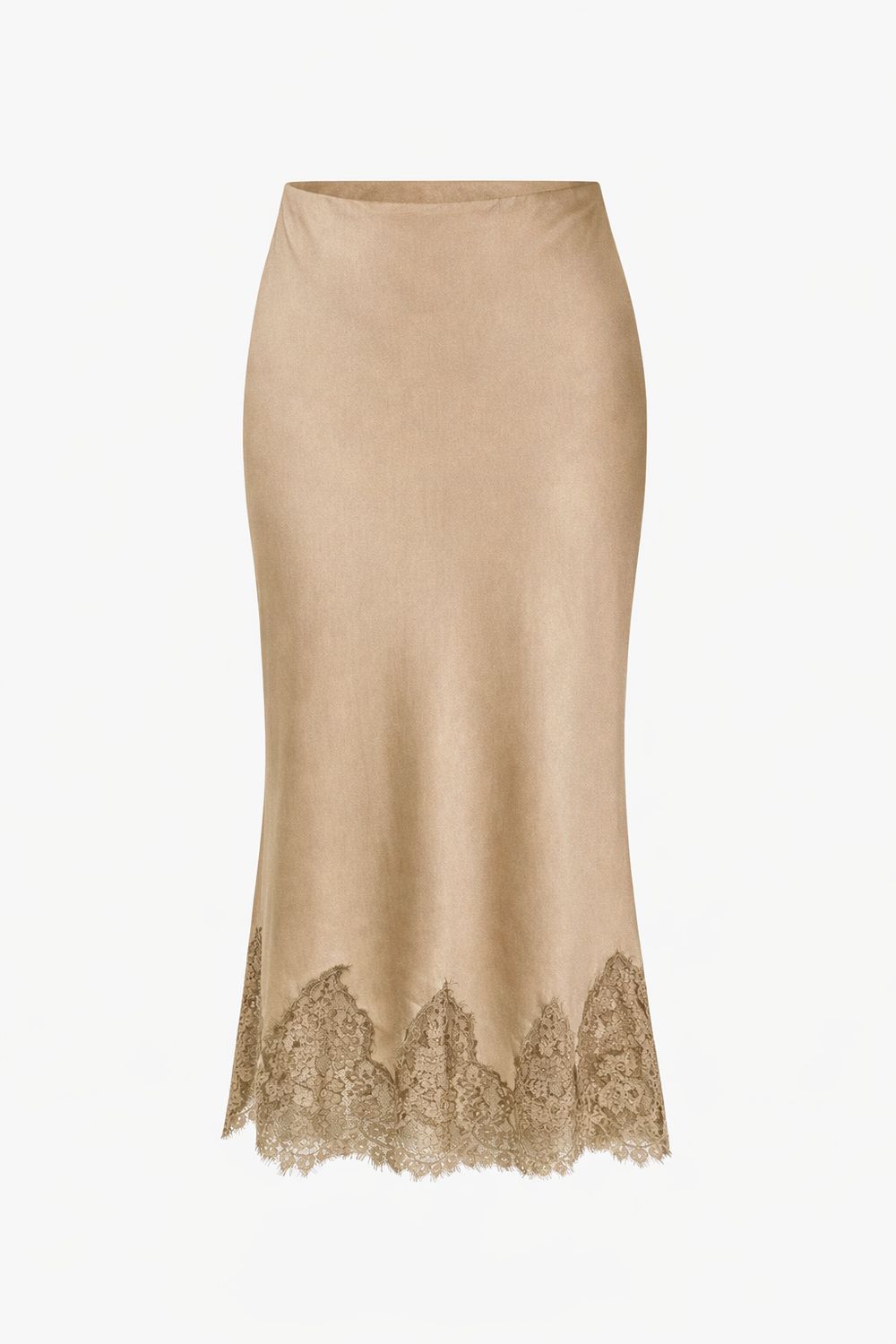 Lace Trim Viscose Skirt