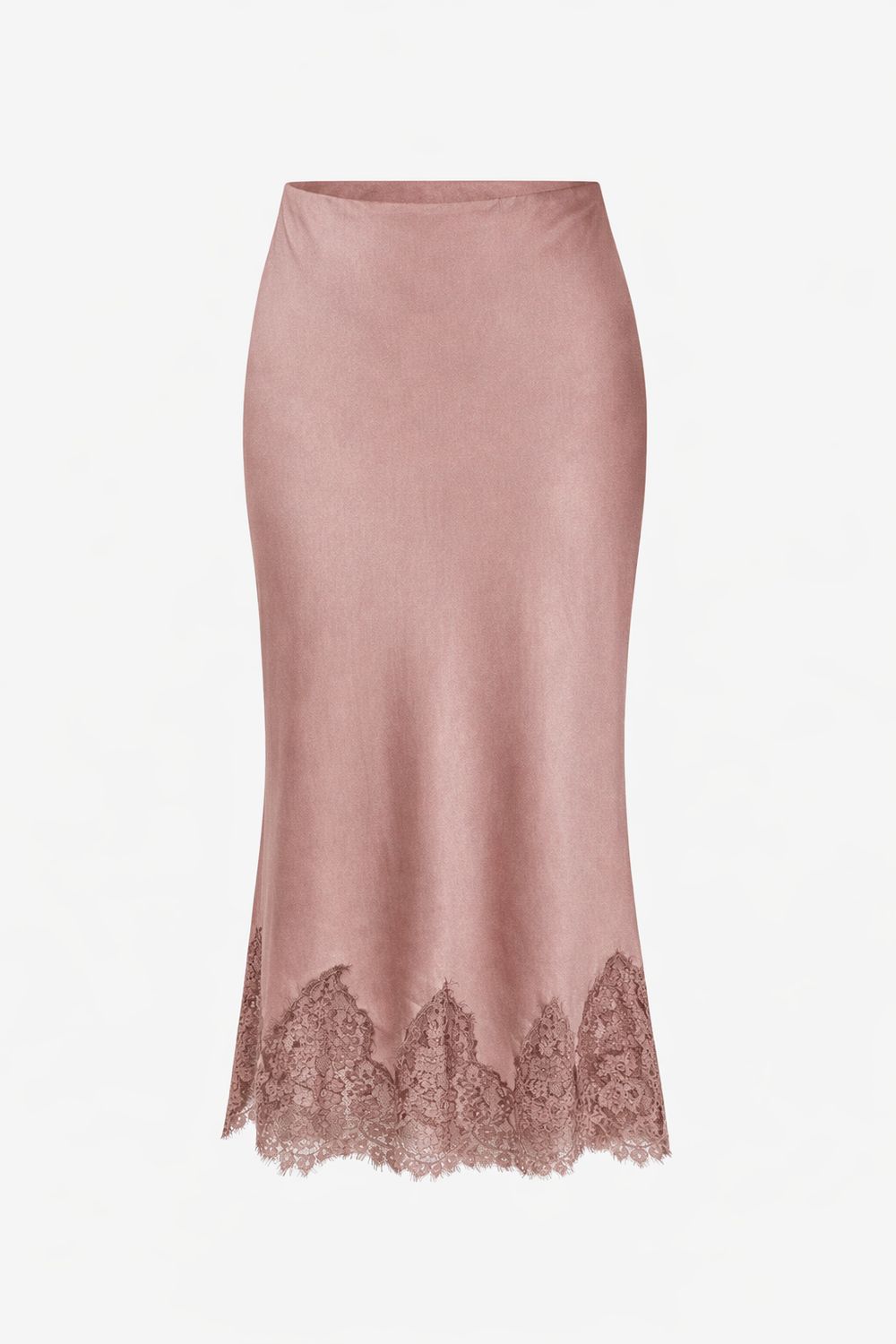 Lace Trim Viscose Skirt