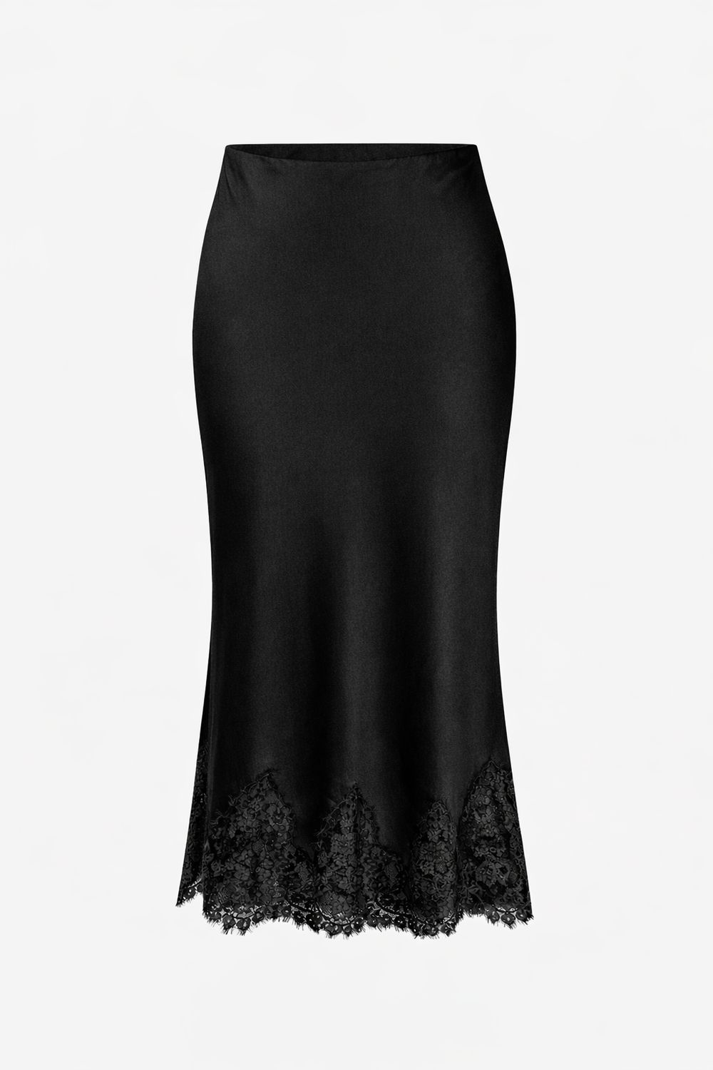 Lace Trim Viscose Skirt