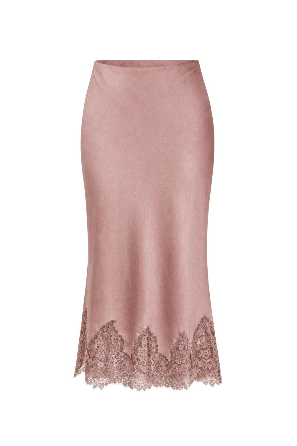 Lace Trim Viscose Skirt