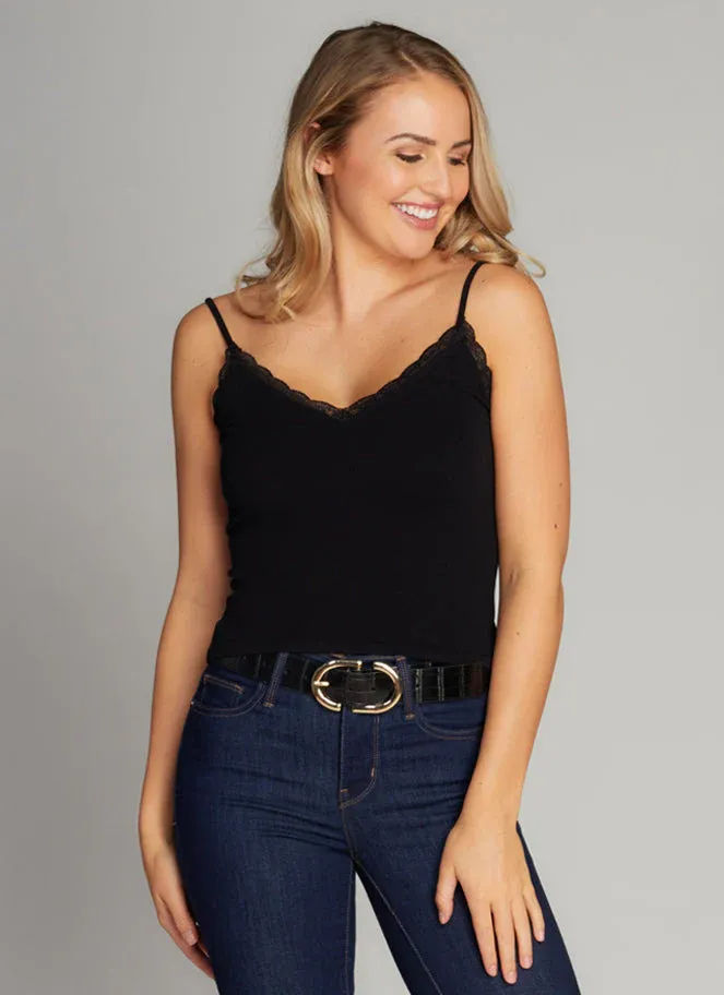 Lace Trim Cami - Bamboo