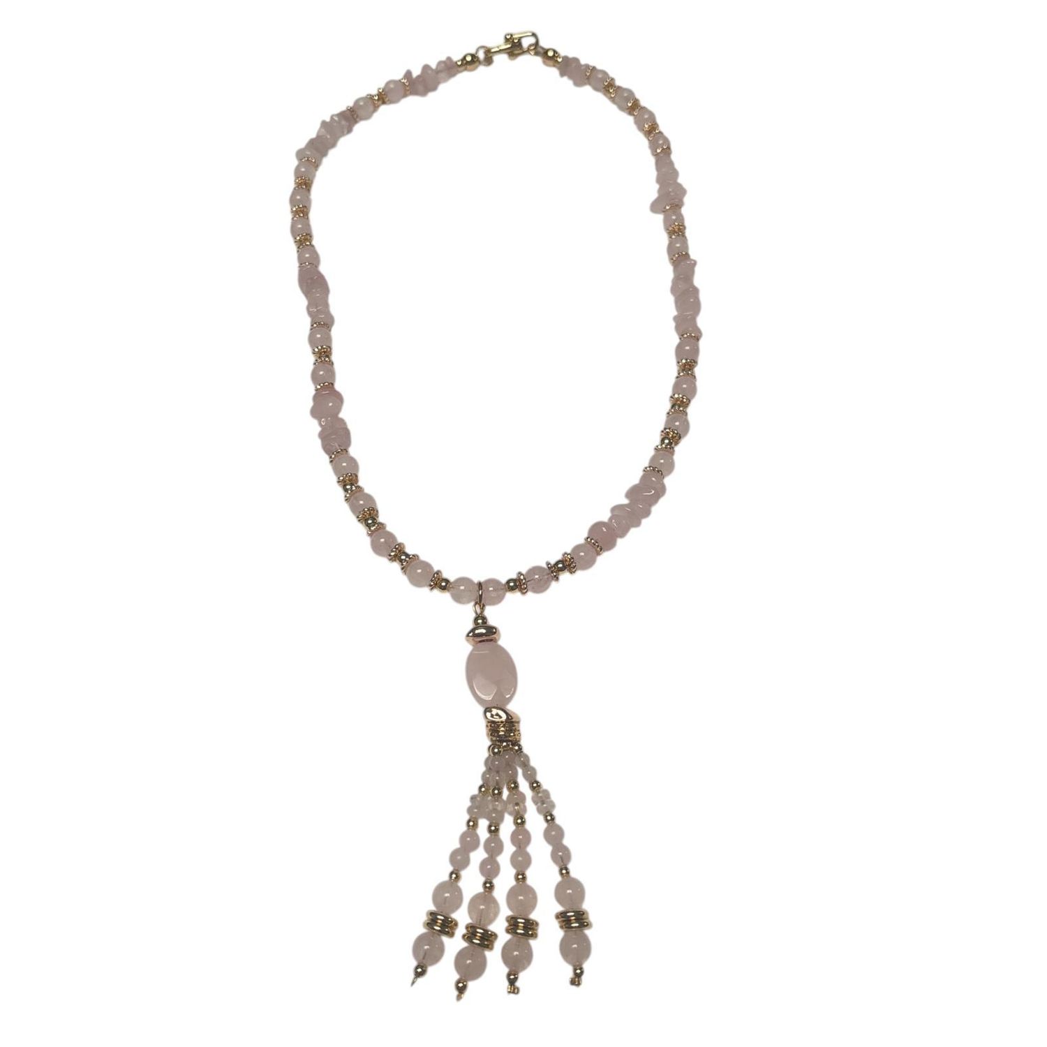 Rose Quartz Long Beaded Necklace