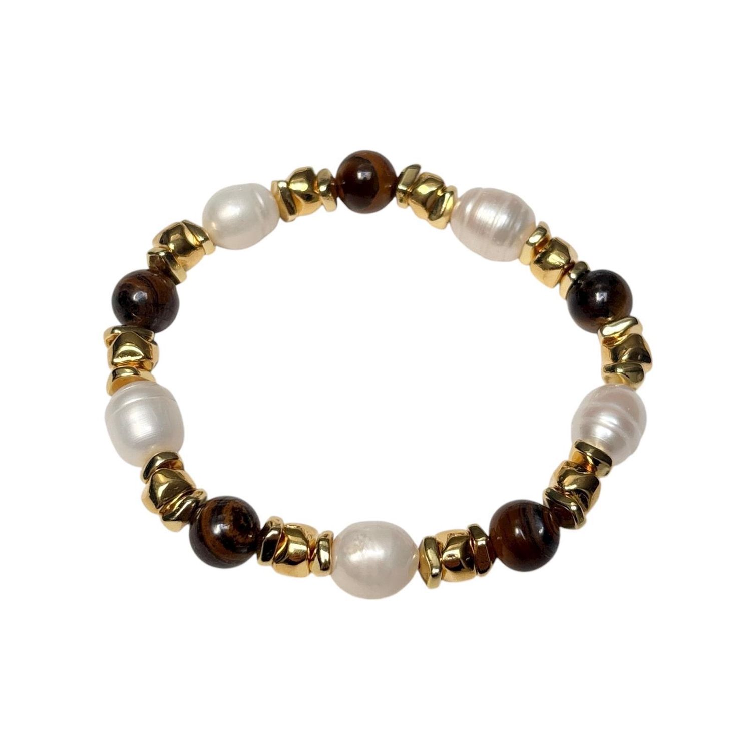 Fresh Water Pearls Tiger's Eye Bracelet