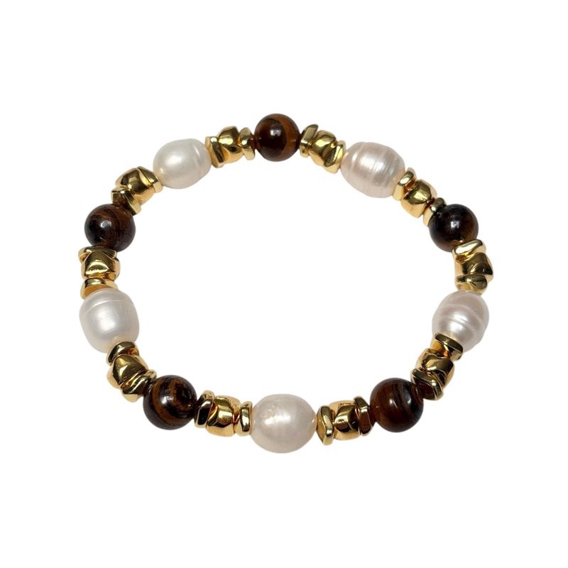 Fresh Water Pearls Tiger's Eye Bracelet