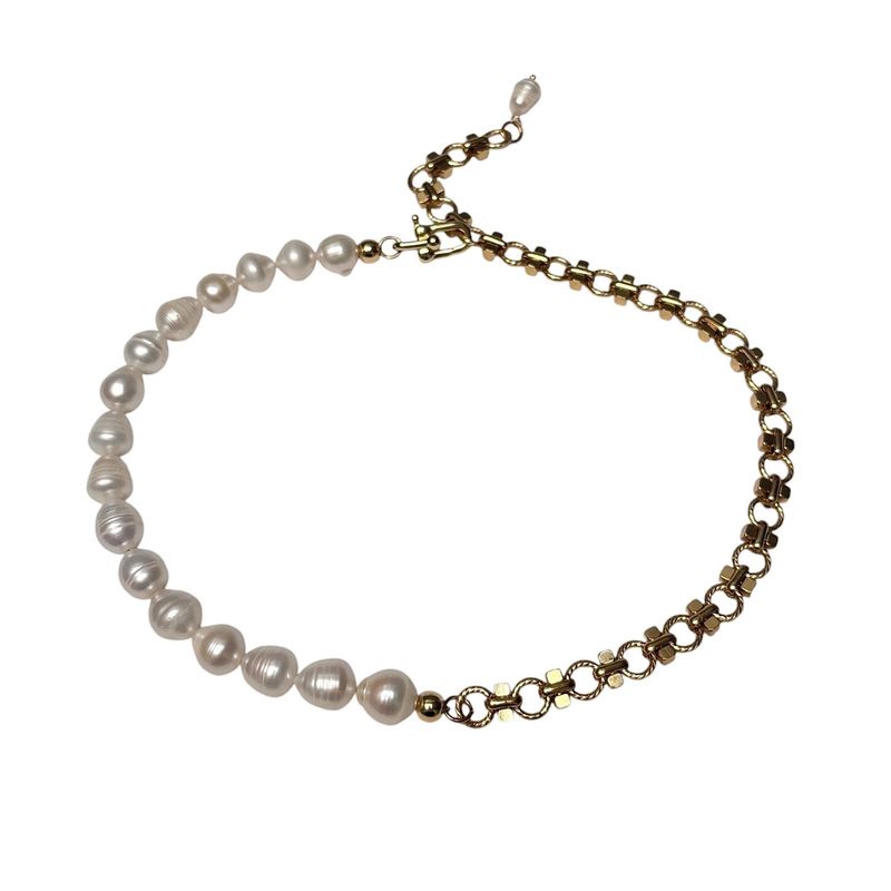 Fresh Water Pearls Stainless Steel Chain