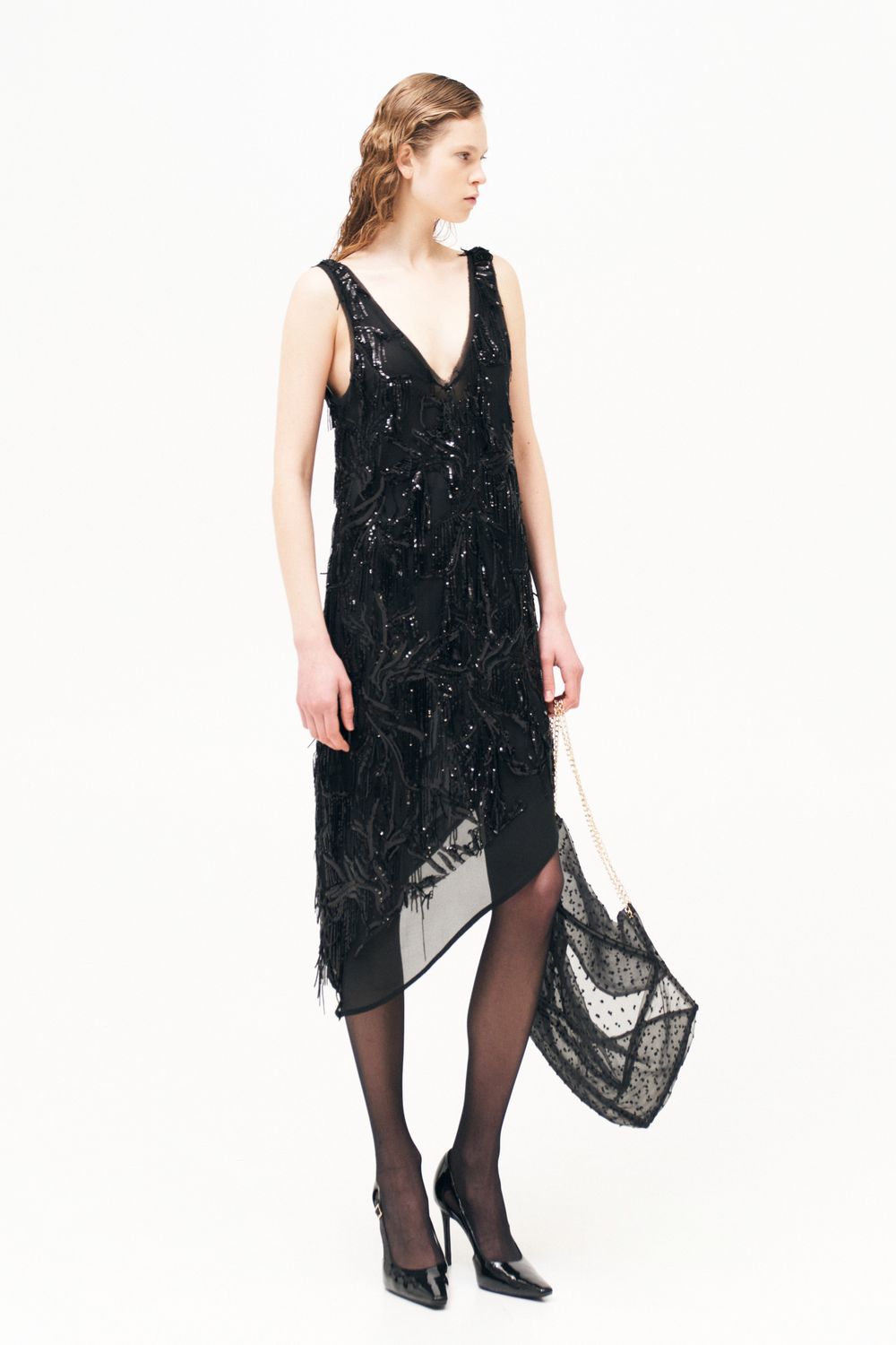 Asymmetrical Sequin Dress