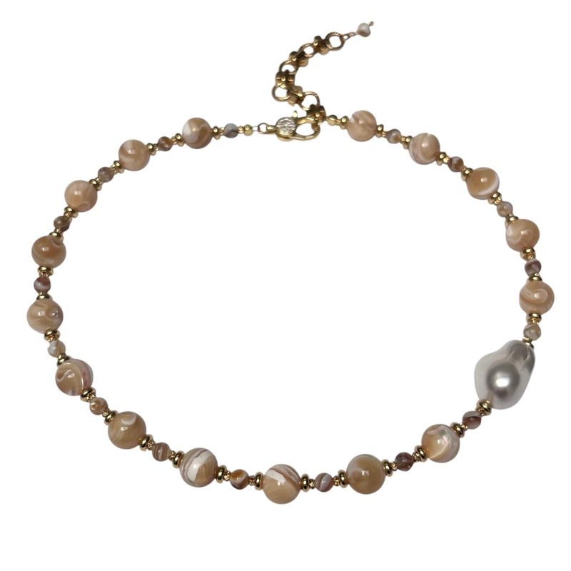 Natural Trochus Large Shell Beaded Necklace