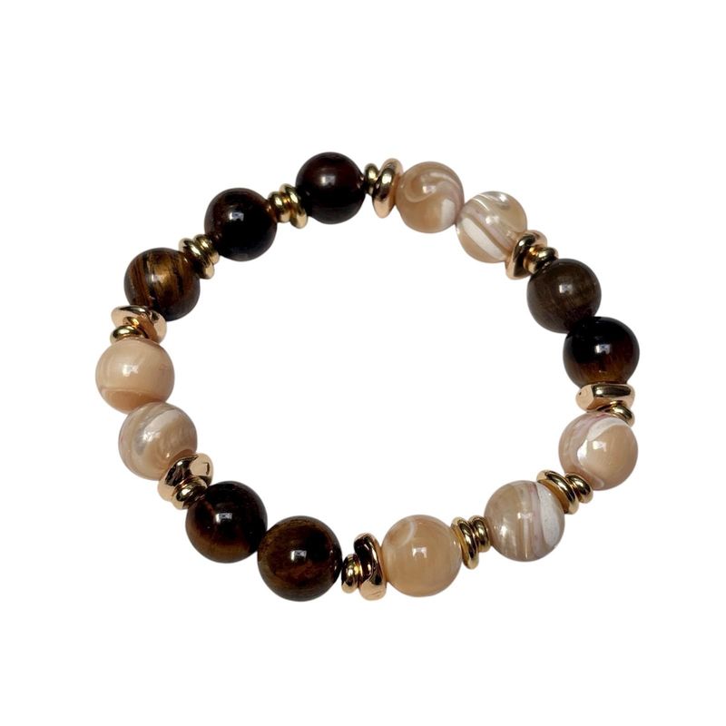 Natural Trochus Shell Tiger's Eye Bracelet