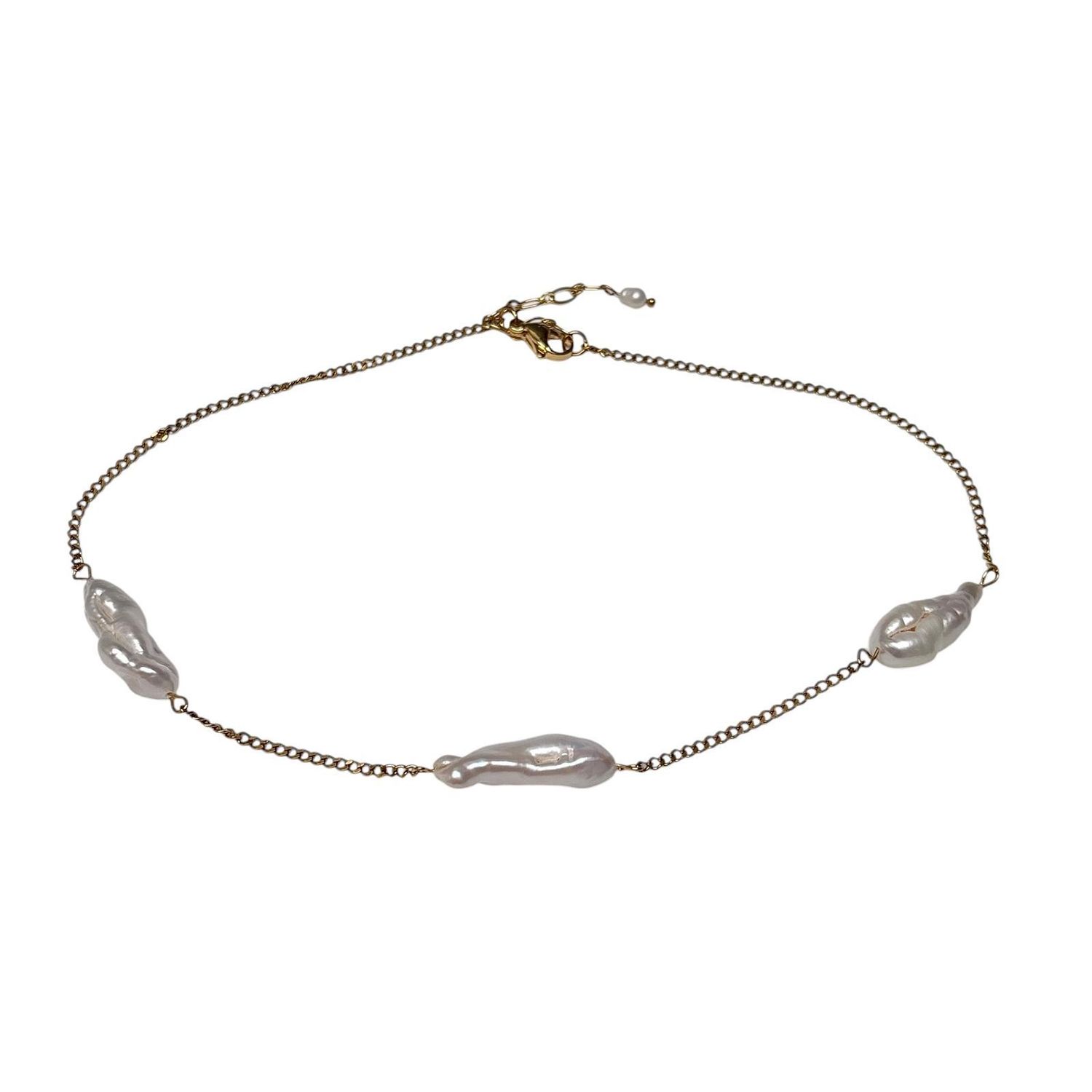 Baroque Pearl Keshi Cultured Freshwater Pearl Chain
