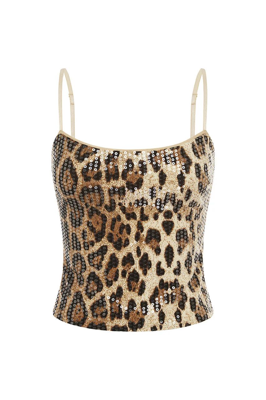 Lyra Top - Leopard Print, Size: XS