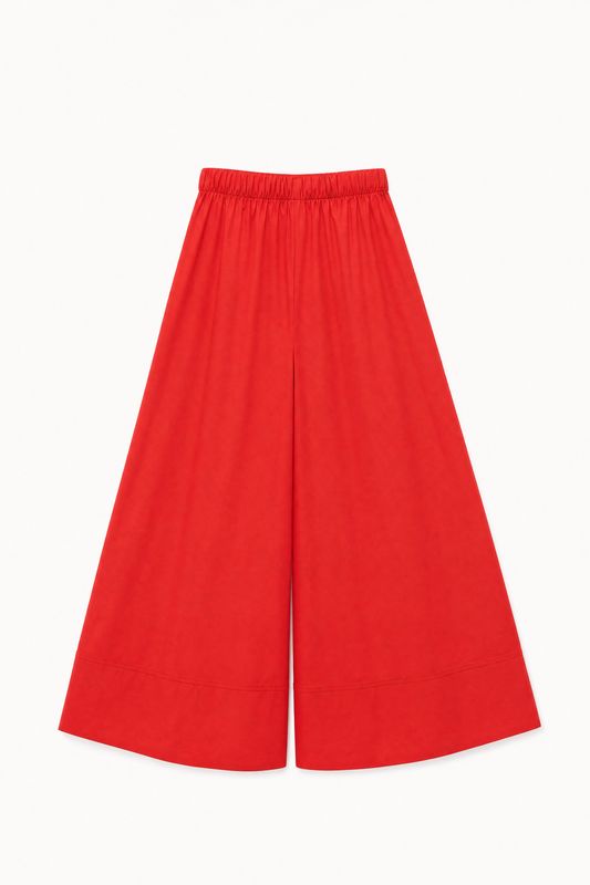 Poplin Red Trousers