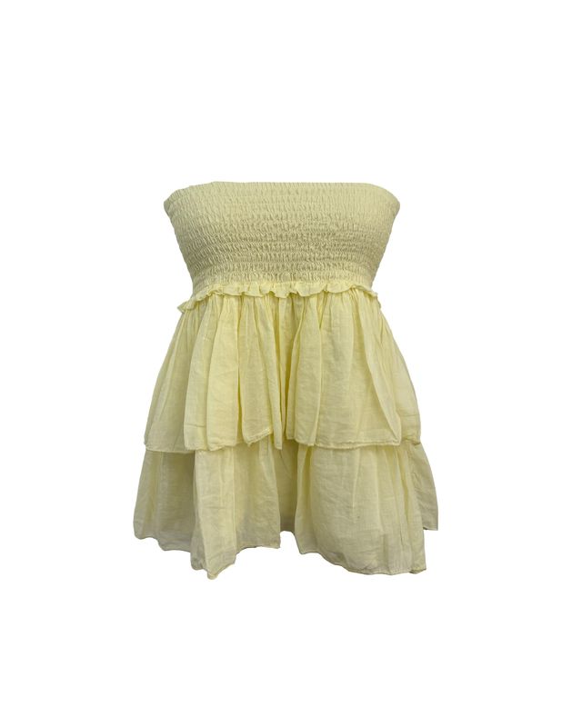 Cotton Ruffle Mini Skirt 