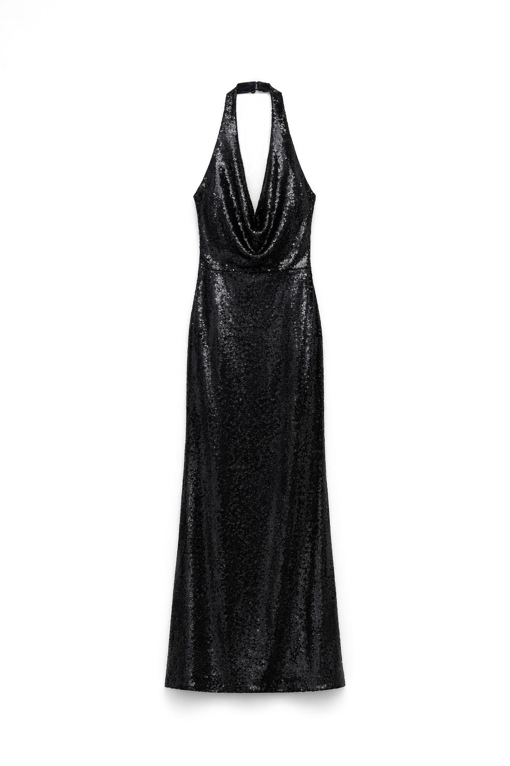Long Halter Sequin Dress