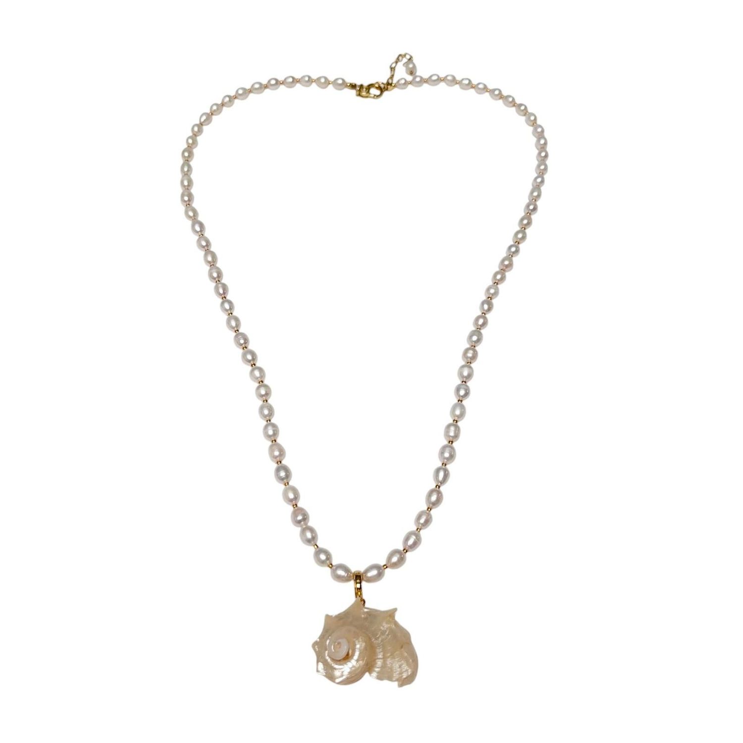 Long Shell Pearl Beaded Necklace