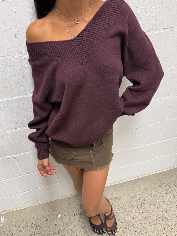 V Neck Knit Sweater