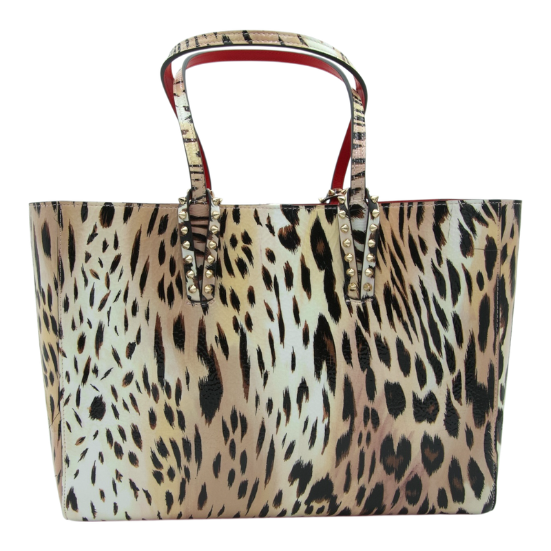Christian Louboutin Cabata Leopard-Print Tote with Spikes