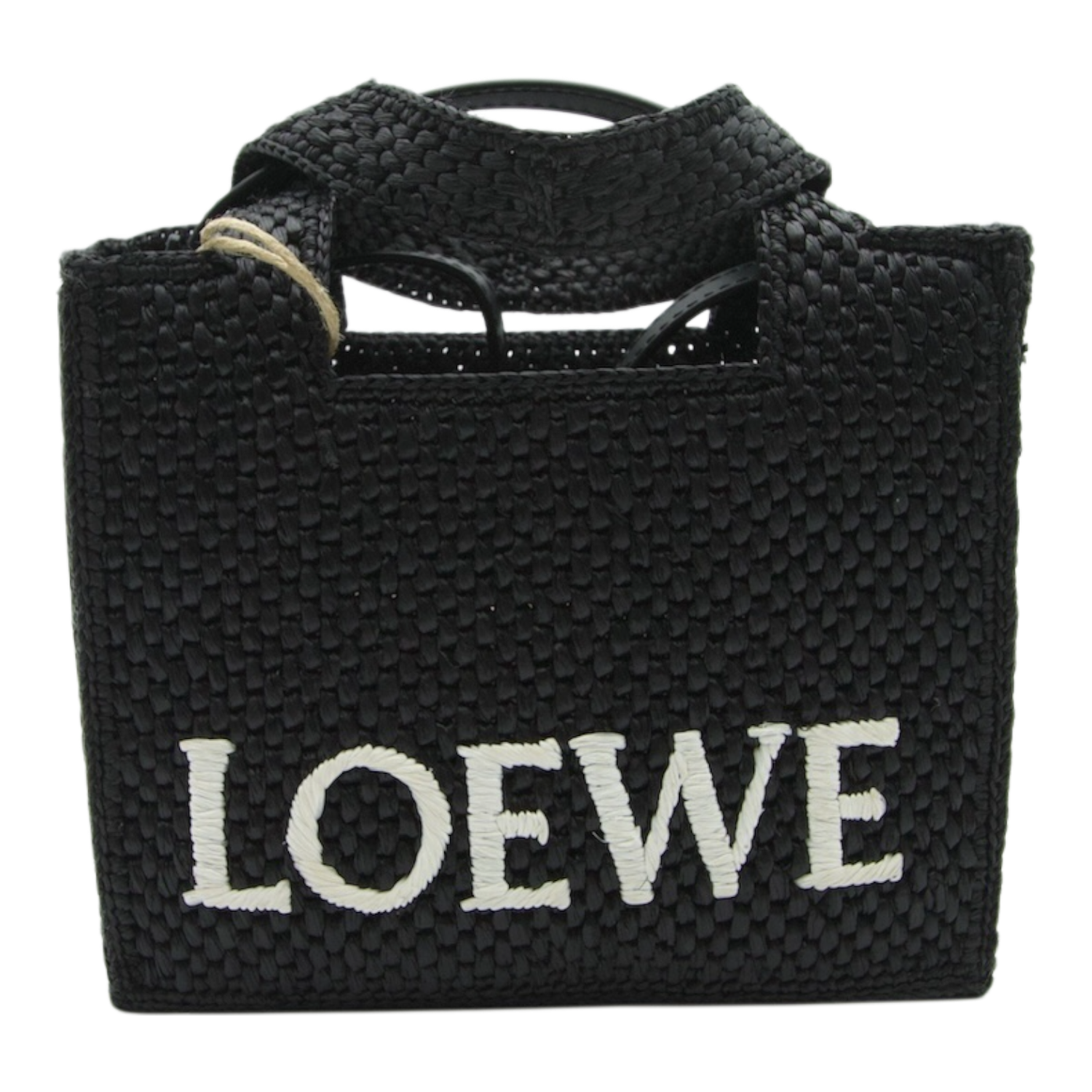 Loewe Font Tote in Raffia, Small