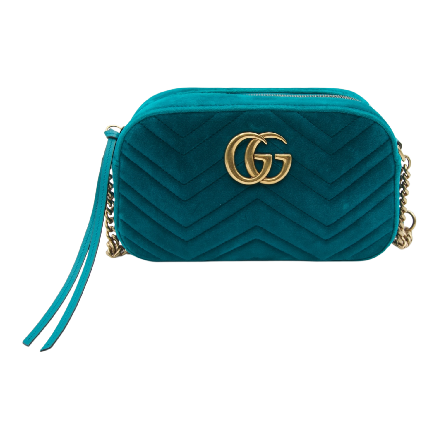 Gucci Marmont  Velvet Shoulder Bag – Teal
