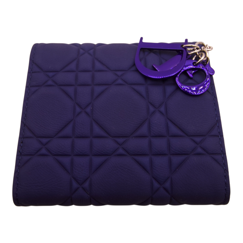 Dior - Lady Dior Diamond Quilted Wallet, Blue